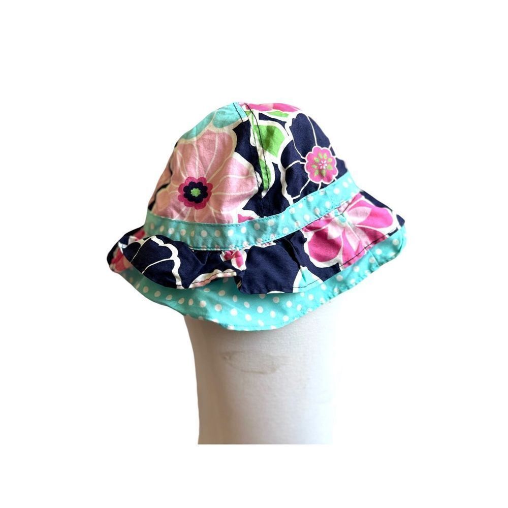 Baby Girls Target Cotton Floral Sunhat Ruffle Bucket Hat - Sz 18 mo